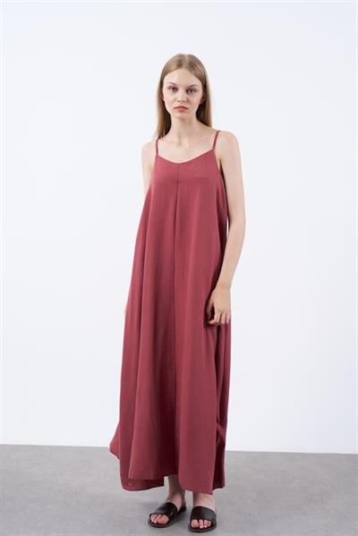 2975 ASKILI ELBİSE BORDO