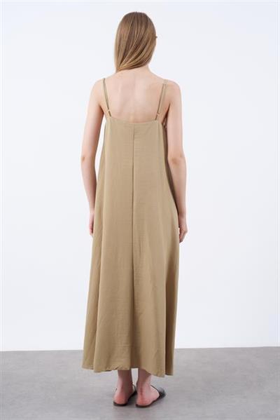 2975 ASKILI ELBİSE CAMEL
