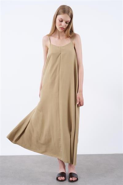2975 ASKILI ELBİSE CAMEL