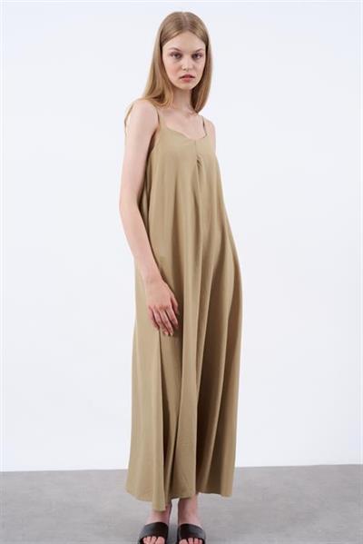 2975 ASKILI ELBİSE CAMEL