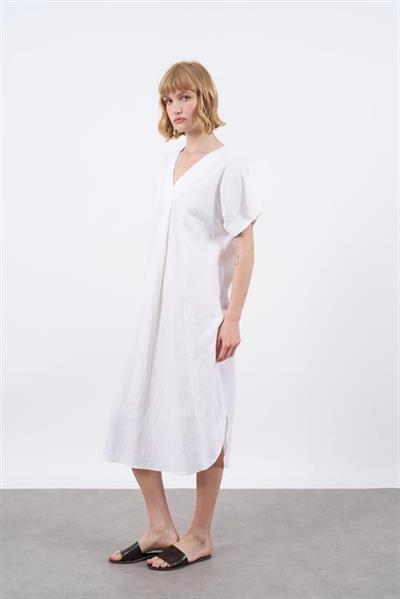 3131 KETEN ELBİSE(2835) BEYAZ