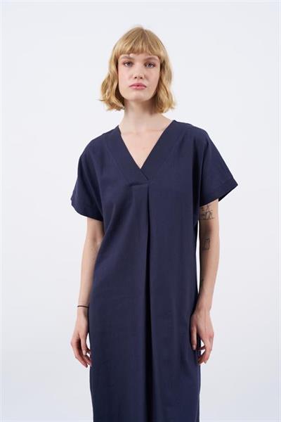 3131 KETEN ELBİSE(2835) LACİVERT