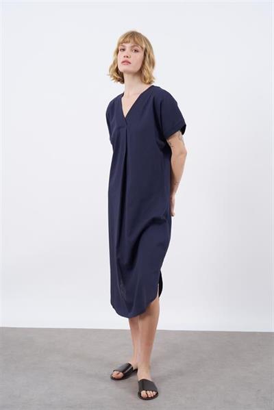 3131 KETEN ELBİSE(2835) LACİVERT