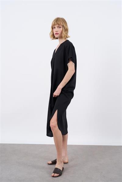 3131 KETEN ELBİSE(2835) SİYAH