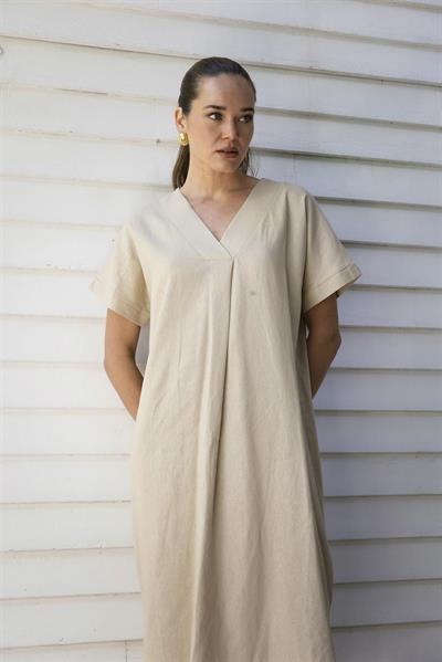 3131 KETEN ELBİSE(2835) TAŞ