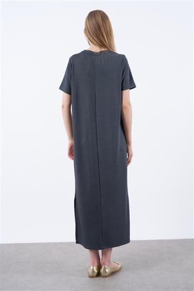 3144  PİKE ELBİSE FÜME