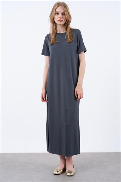 3144  PİKE ELBİSE FÜME