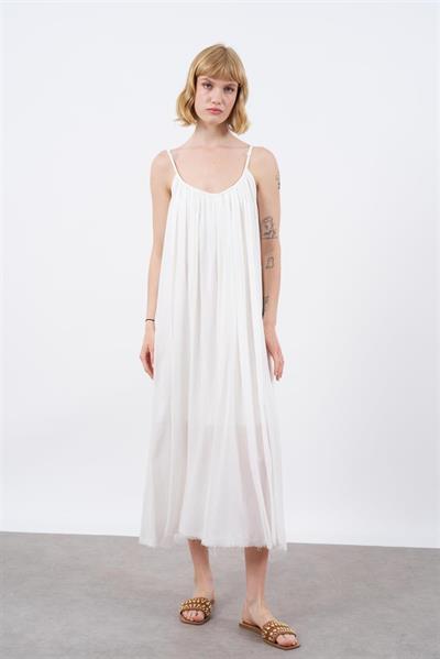 3173 ASKILI ELBİSE BEYAZ