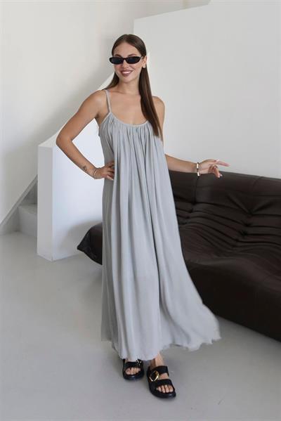 3173 ASKILI ELBİSE GRİ