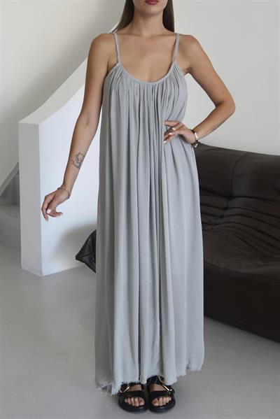 3173 ASKILI ELBİSE GRİ