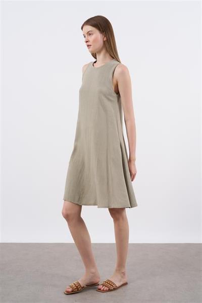 3181 SIFIR KOL KETEN ELBİSE HAKİ