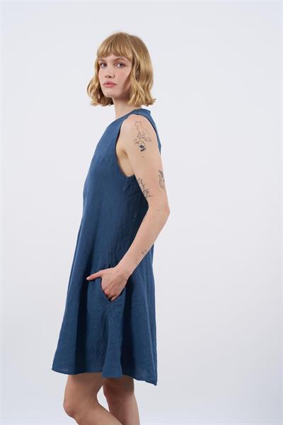 3202 SIFIR KOL KETEN ELBİSE(3181) İNDİGO