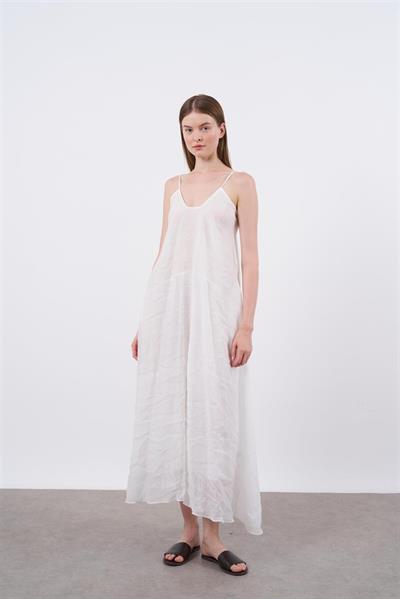 3227 ASKILI ELBİSE BEYAZ