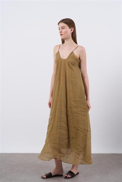 3227 ASKILI ELBİSE OLİVE