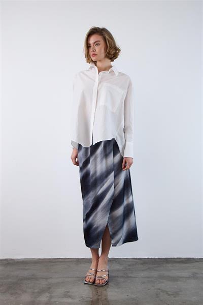 3266 EMPİRME SATEN ETEK FÜME