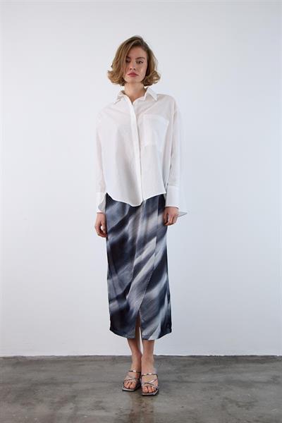 3266 EMPİRME SATEN ETEK FÜME