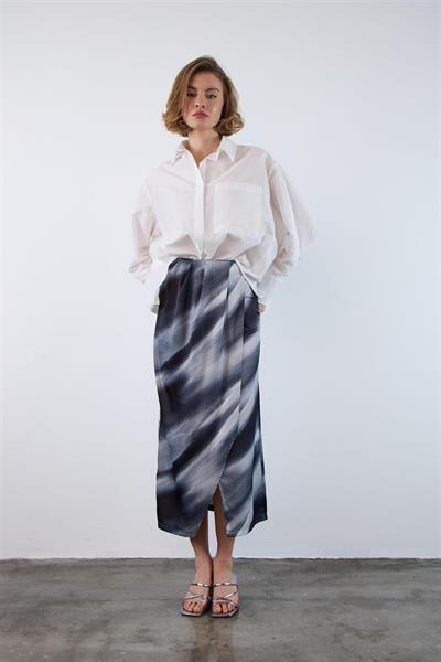 3266 EMPİRME SATEN ETEK FÜME