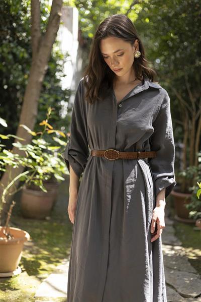 3270 GÖMLEK ELBİSE ANTRASİT