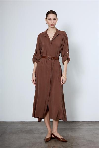 3270 GÖMLEK ELBİSE KAHVE