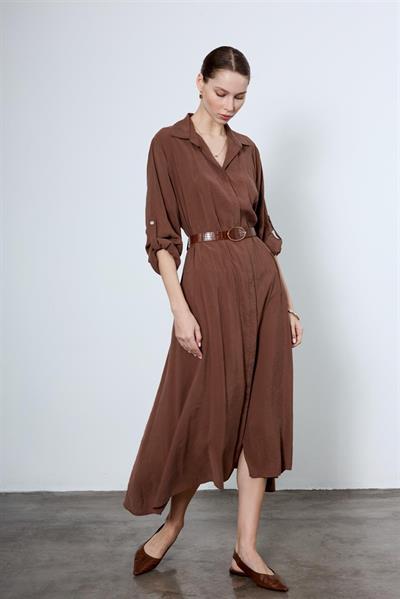 3270 GÖMLEK ELBİSE KAHVE