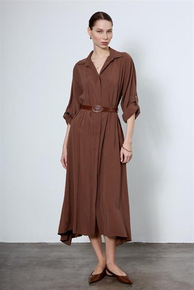 3270 GÖMLEK ELBİSE KAHVE