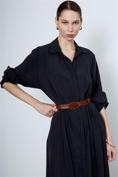 3270 GÖMLEK ELBİSE SİYAH