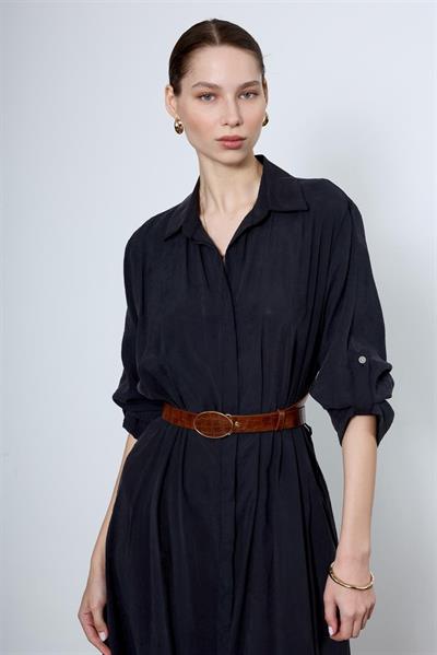 3270 GÖMLEK ELBİSE SİYAH