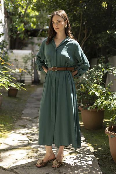 3270 GÖMLEK ELBİSE ZÜMRÜT