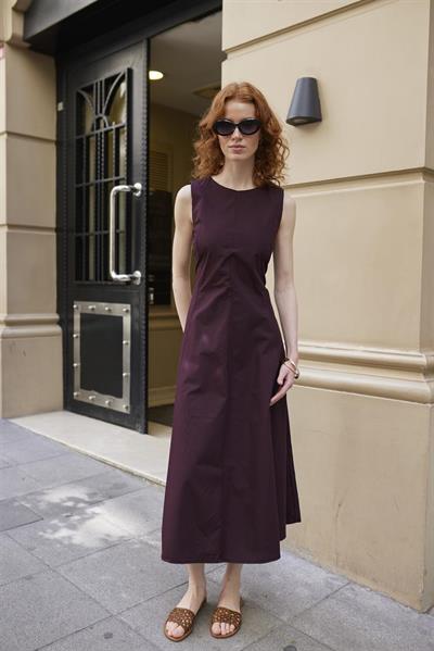 3292 PENSLİ ELBİSE MÜRDÜM