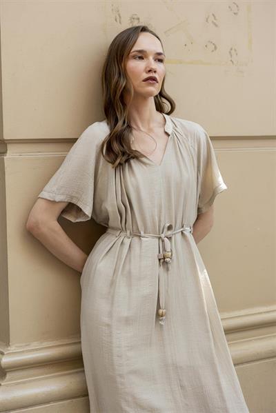 3305 KISA KOLLU ELBİSE BEJ