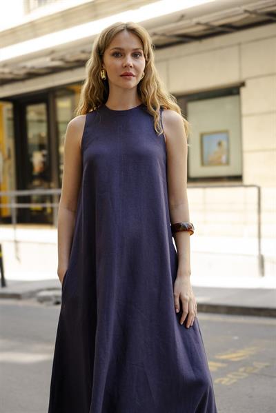 3315 KOLSUZ ELBİSE LACİVERT