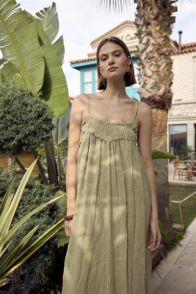 3317 İP ASKILI ELBİSE HAKİ