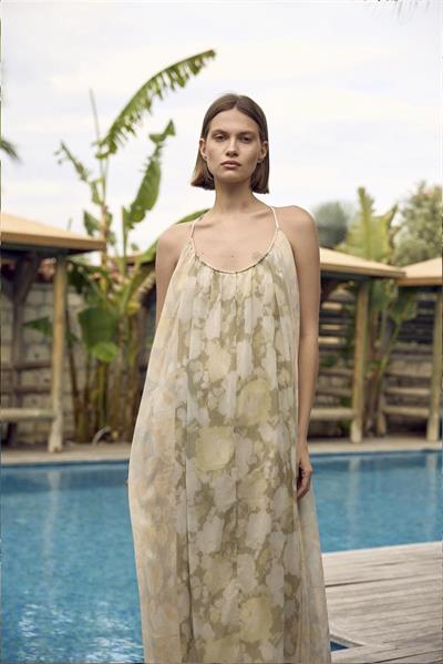 3321 ASKILI DÖKÜMLÜ ELBİSE TAŞ