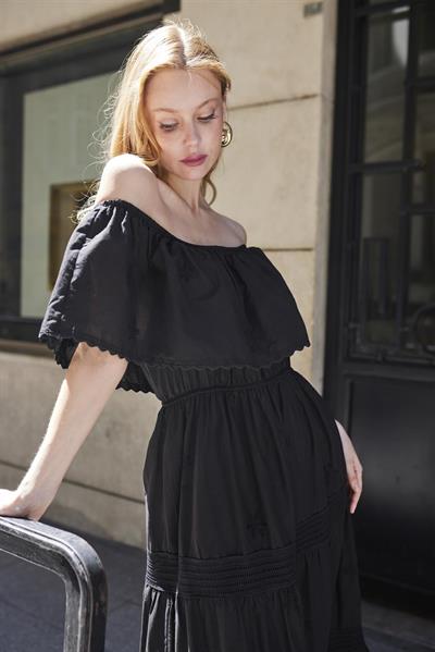 3324 DANTELLİ ELBİSE SİYAH