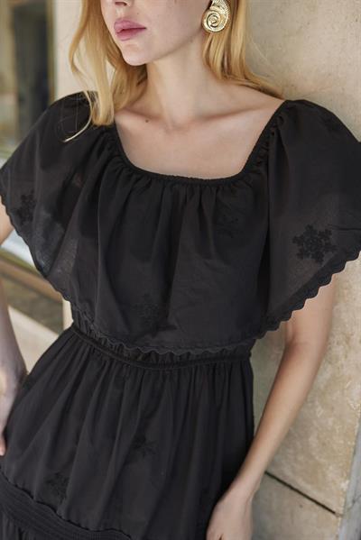 3324 DANTELLİ ELBİSE SİYAH