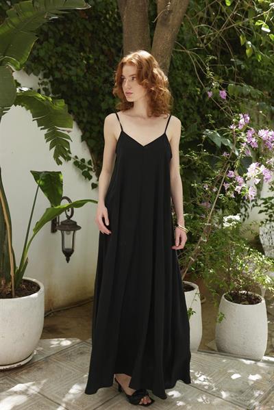 3327 ASKILI ELBİSE SİYAH