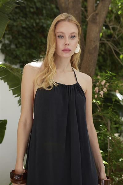 3344 ASKILI ELBİSE SİYAH