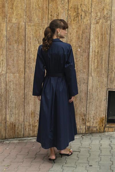 3350 KEMERLİ ELBİSE (3270) LACİVERT