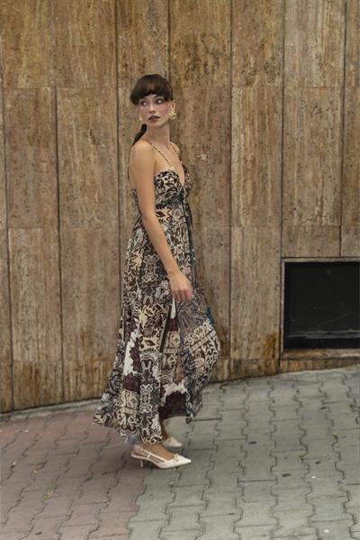 3353 EMPİRME ASKILI ELBİSE MÜRDÜM