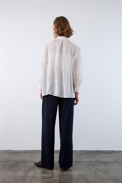 4612 DÜŞÜK OMUZLU OVERSİZE GÖMLEK BEYAZ