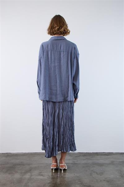 4612 DÜŞÜK OMUZLU OVERSİZE GÖMLEK İNDİGO