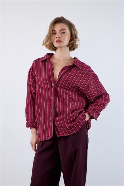 4758 OVERSIZE GÖMLEK(4612) BORDO