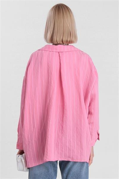4758 OVERSIZE GÖMLEK(4612) PEMBE