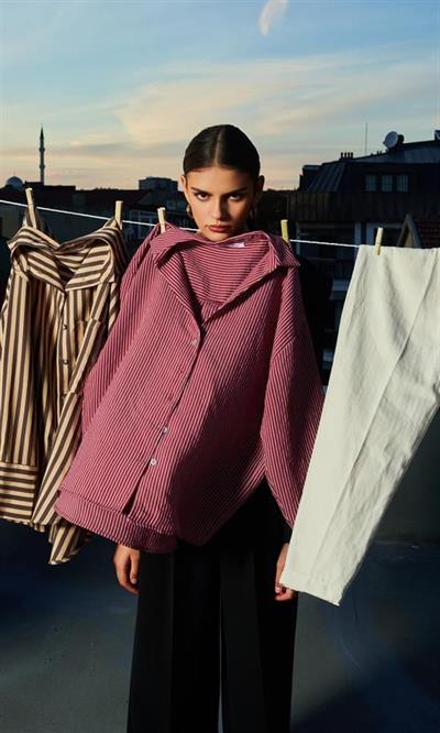 4906 ÇİZGİLİ GÖMLEK BORDO