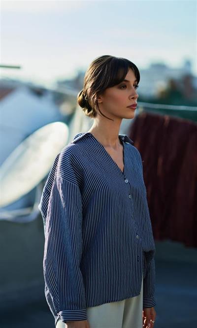 4906 ÇİZGİLİ GÖMLEK LACİVERT