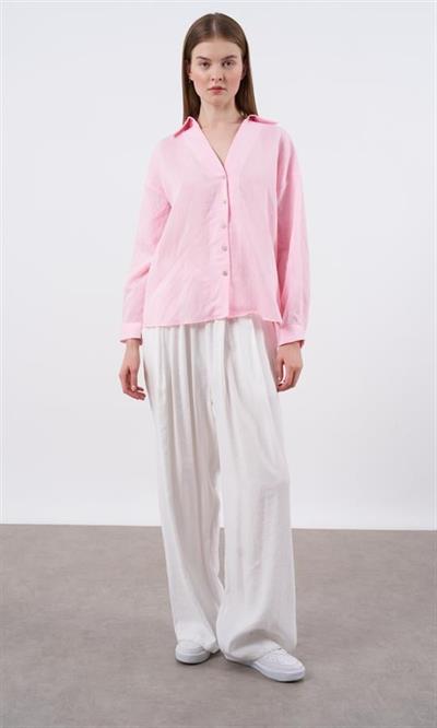 4906 ÇİZGİLİ GÖMLEK PEMBE-BEYAZ