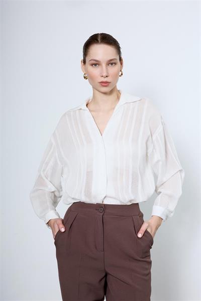 4914 TRANSPARAN GÖMLEK BEYAZ