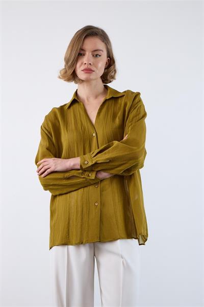 4914 TRANSPARAN GÖMLEK OLİVE