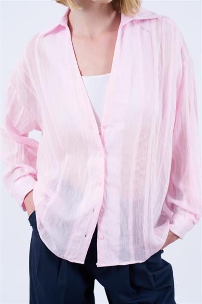 4914 TRANSPARAN GÖMLEK PEMBE