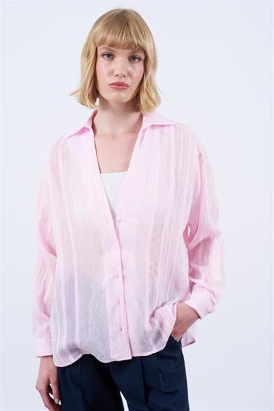 4914 TRANSPARAN GÖMLEK PEMBE